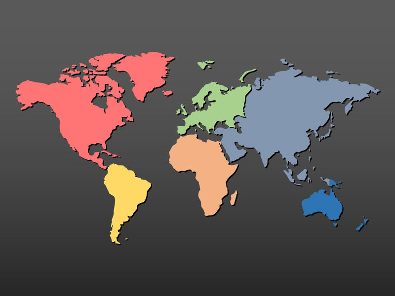 Mapa Mundi Continente - Slide Individual