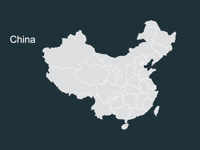 Mapa China por Estado - Slide Individual