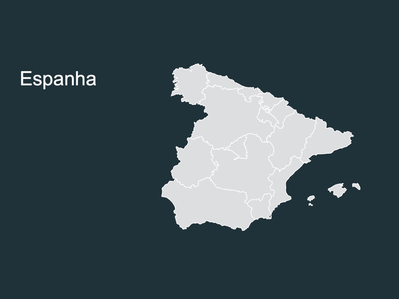 Mapa Espanha por Estado - Slide Individual