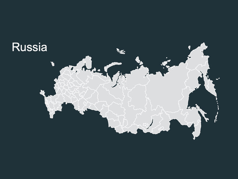 Mapa Russia por Estado - Slide Individual