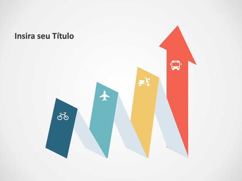 Infográfico em setas Crescente - Slide Individual