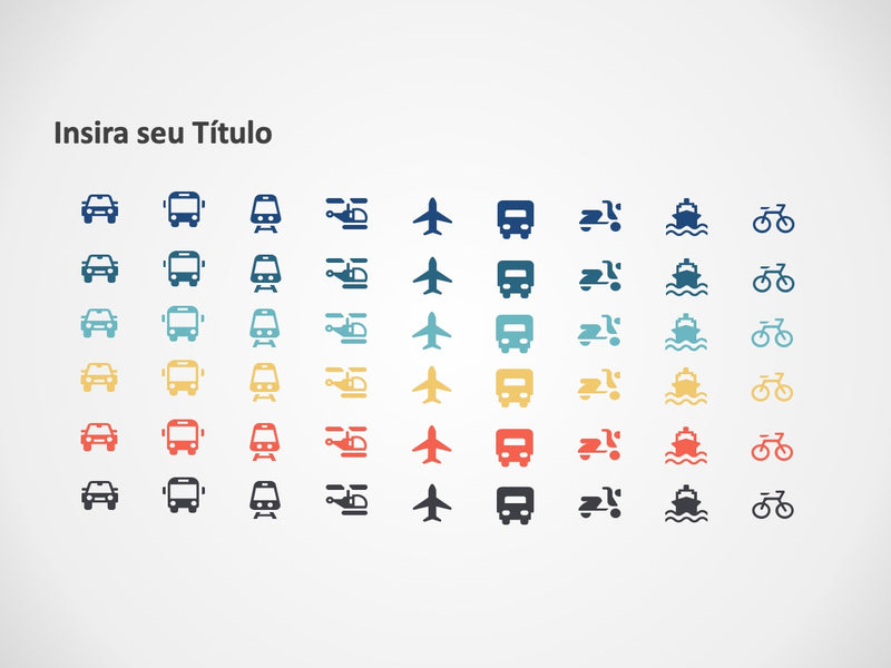 Ícones de Meios de Transporte - Slide Individual