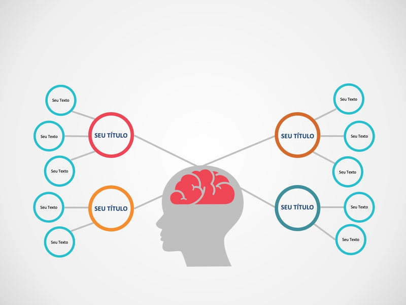 Mapa Mental Ideias Rosa - Slide individual