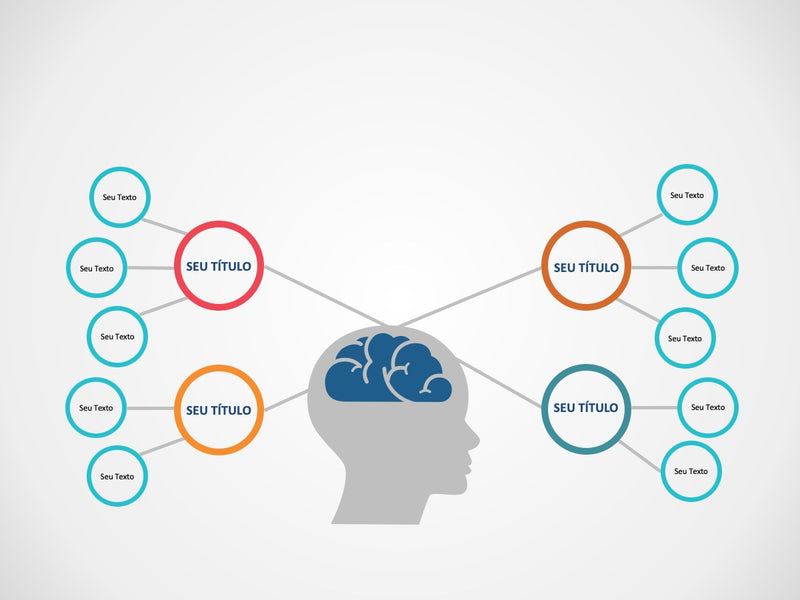 Mapa Mental Ideias Azul - Slide individual