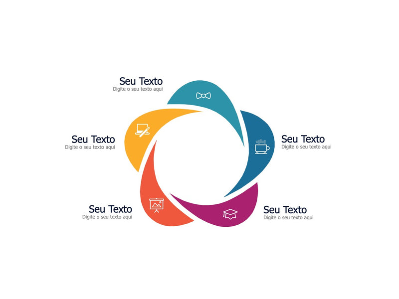 Processo Circular 5 Etapas - Slide Individual