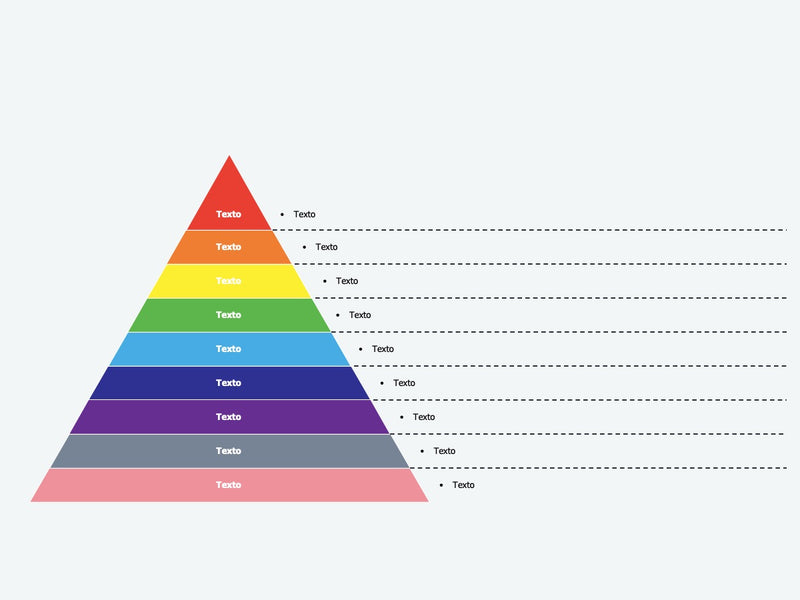 Pirâmide com 9 Etapas Claro - Slide Individual