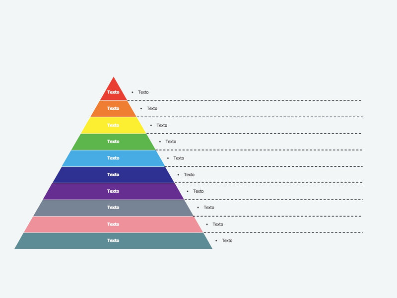 Pirâmide com 10 Etapas Claro - Slide Individual