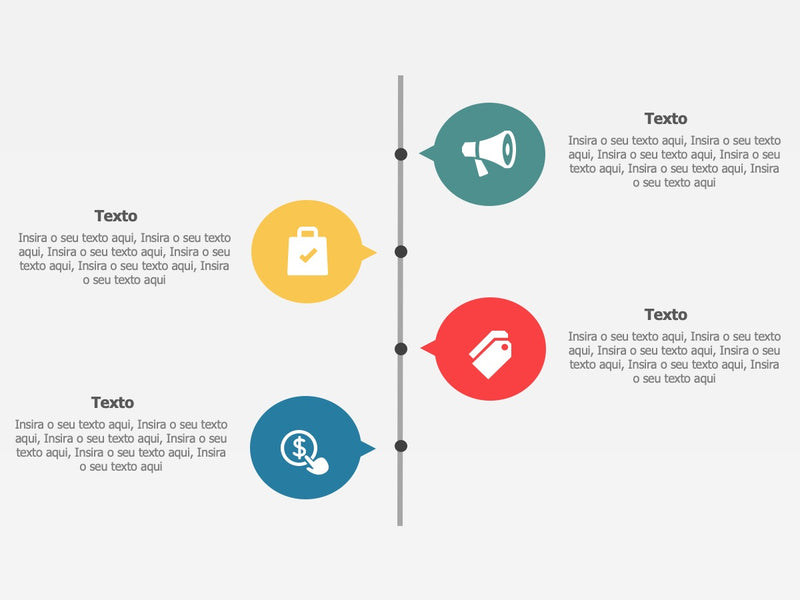 Linha do Tempo Vertical Balões - Slide Individual