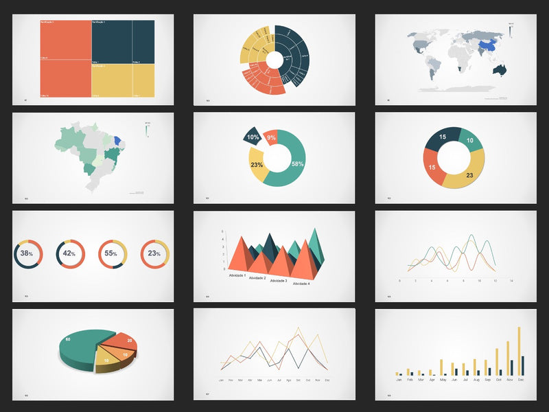 Gráficos Completo - Super Pacote com 110 Slides