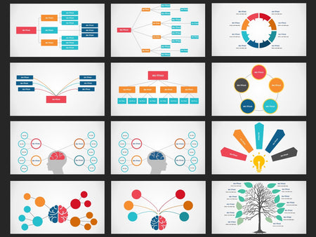 Mapa Mental - Pacote com 12 slides