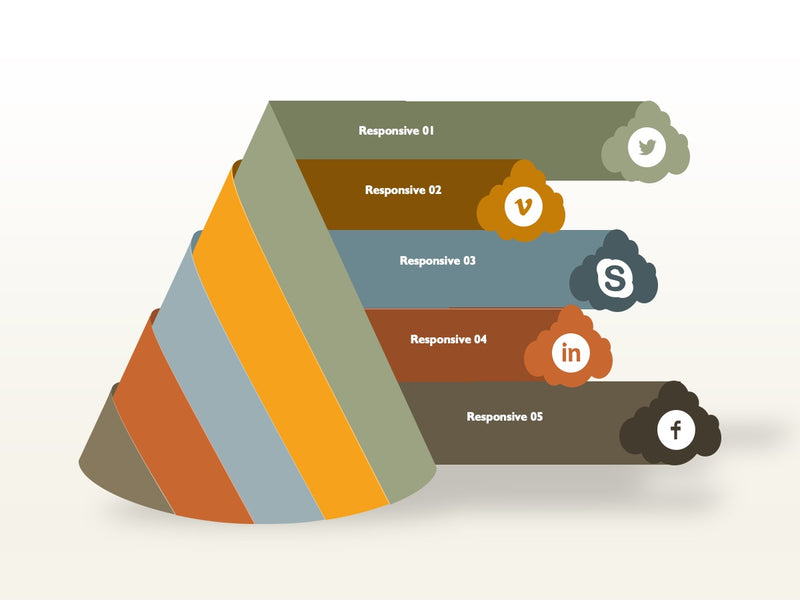 Infográfico Redes Sociais Cone - Slide Individual