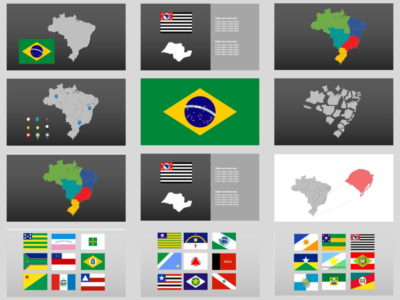 Mapa do Brasil - Pacote de 10 slides