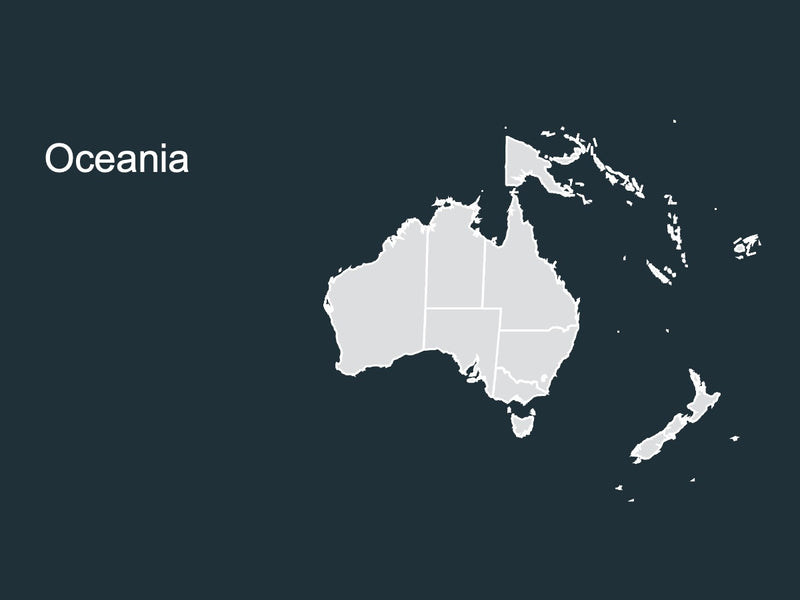 Mapa Continente Oceania - Slide Individual