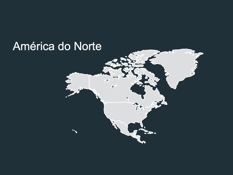 Mapa Continentes divididos por País - Pacote com 10 Slides