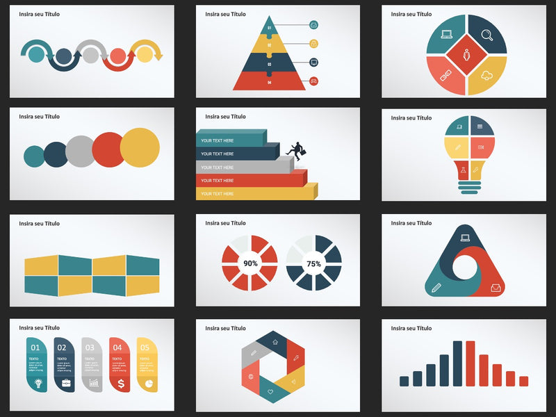 Infográficos - Pacote com 15 Slide