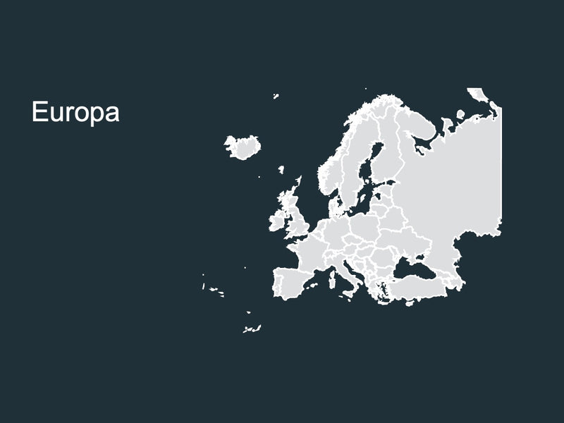 Mapa Continente Europa - Slide Individual