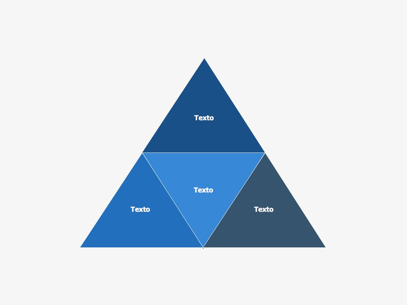 Triângulo em 4 partes Azul - Slide Individual