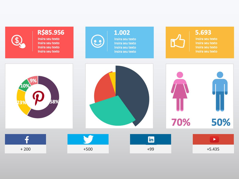 Dashboard Redes Sociais - Slide Individual