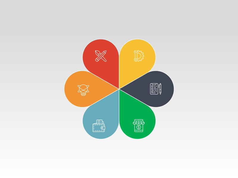 Infográfico de 6 Pétalas - Slide Individual