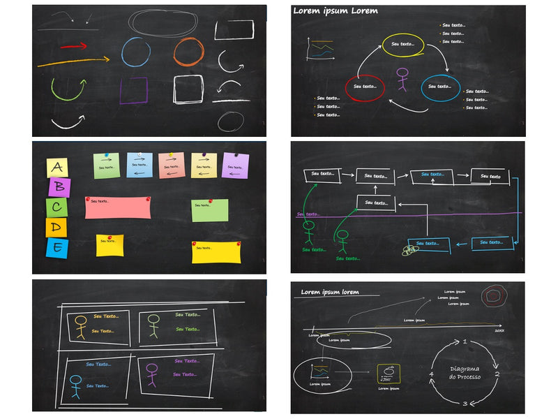 Lousa de Escola - Pacote com 7 Slides - Template de Apresentação