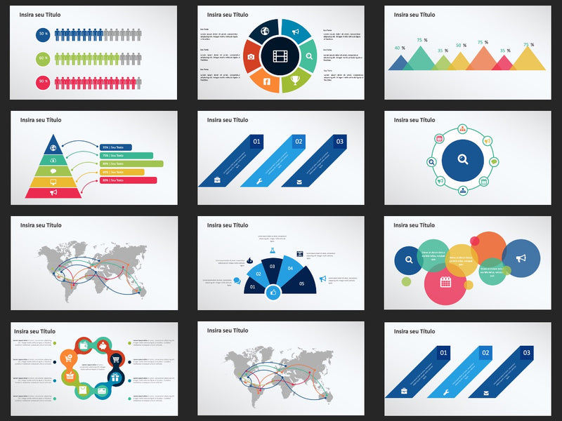 Infográficos - Pacote com 10 Slides