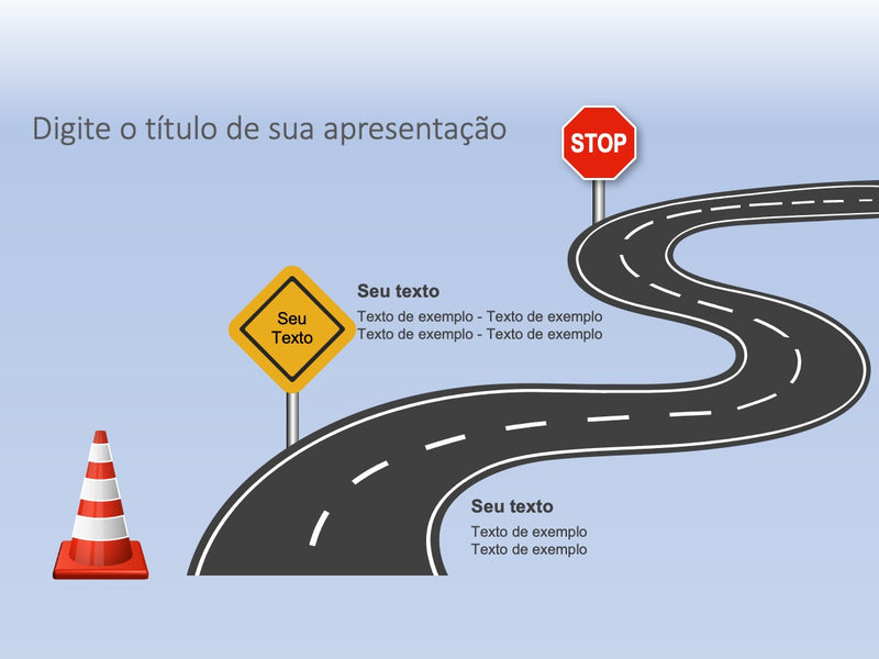 Estrada Sinalização de Trânsito - Pacote de 4 Slides