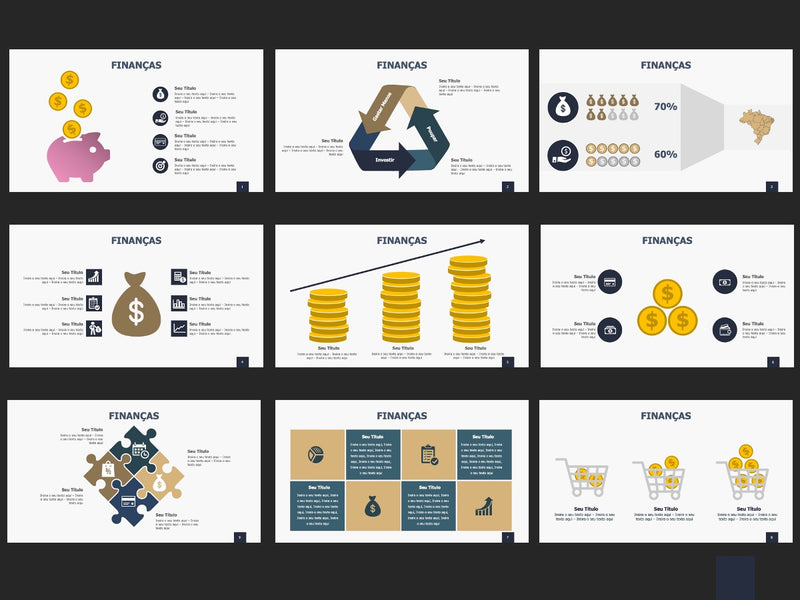 Dinheiro e Finanças - Pacote com 20 Slides