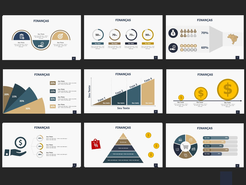 Dinheiro e Finanças - Pacote com 20 Slides