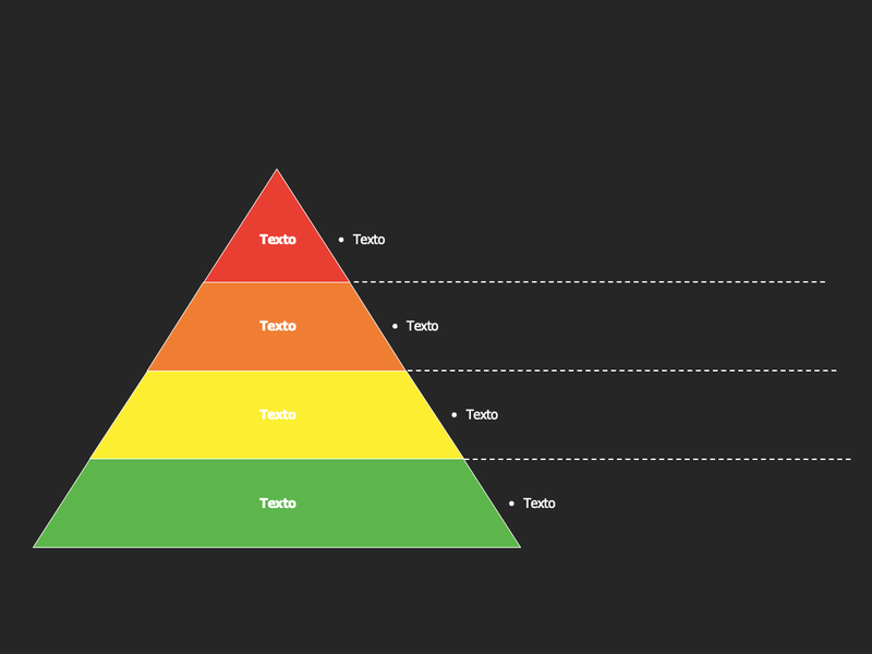 Pirâmide com 10 Etapas Escuro - Pacote com 5 Slides