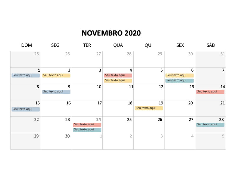 Calendário 2020 a 2022 - Pacote com 40 Slides