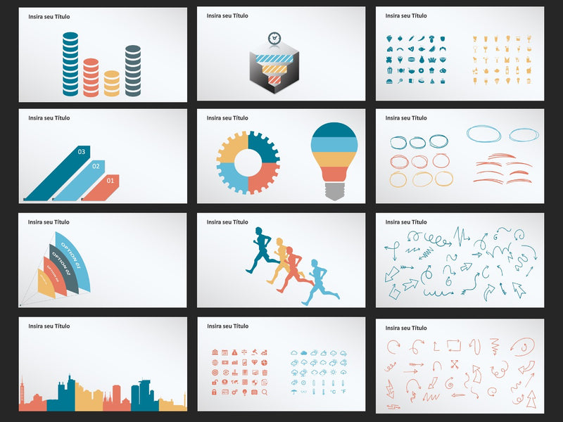 Infográficos Dashboard - Pacote com 45 Slides