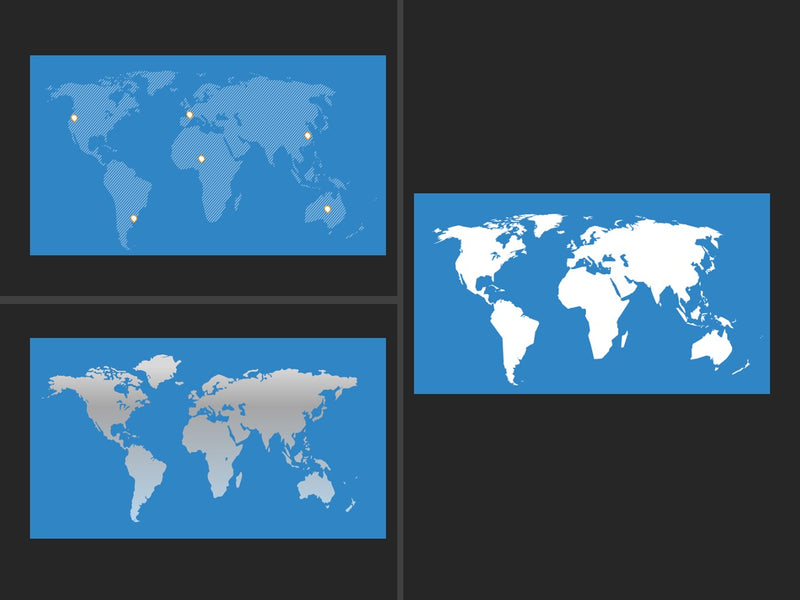 Mapa Mundial - Pacote com 3 Slides