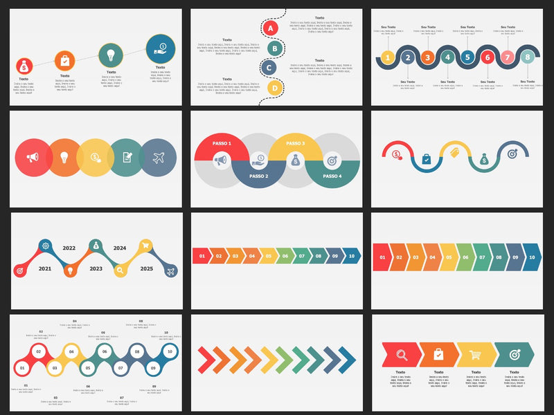 Linha do Tempo - Super Pacote com 50 Slides