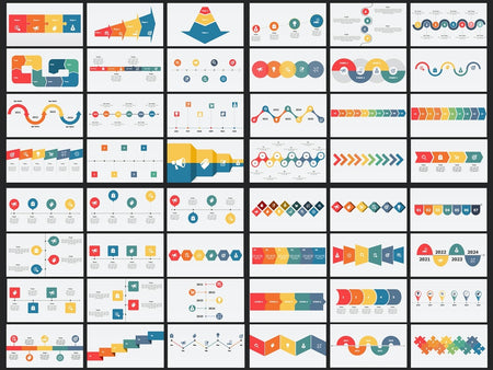 Linha do Tempo - Super Pacote com 50 Slides