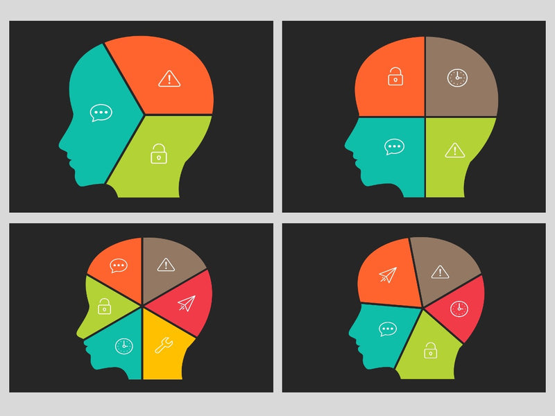 Infográfico de Cabeça - Pacote com 4 Slides