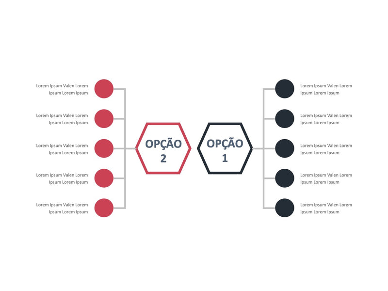 Comparações com Prós e Contas - Pacote com 9 Slides