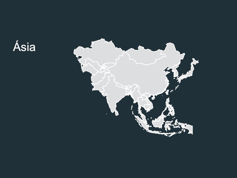 Mapa Continentes divididos por País - Pacote com 10 Slides