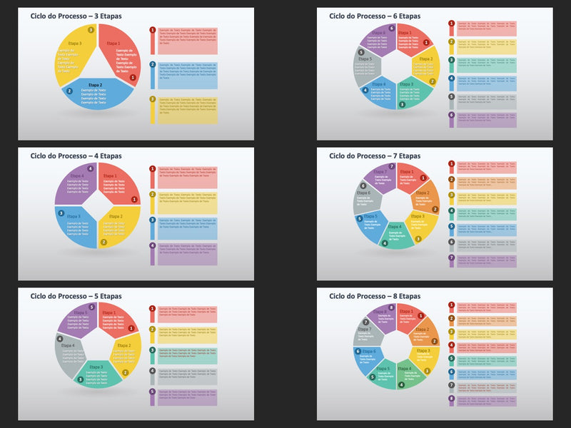 Infográfico de Processos - Pacote de 6 slides