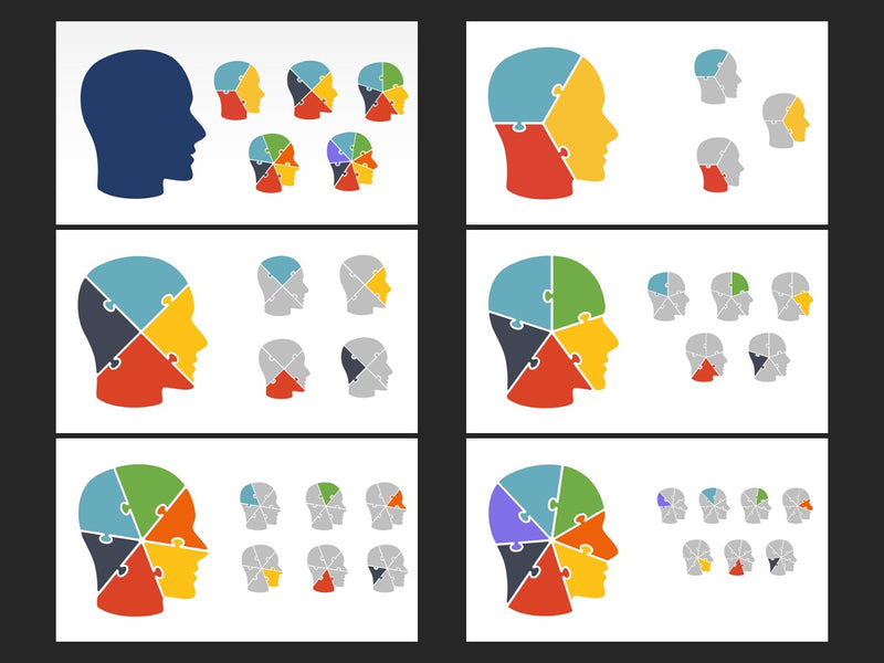 Quebra Cabeça do Crânio - Pacote com 6 Slides