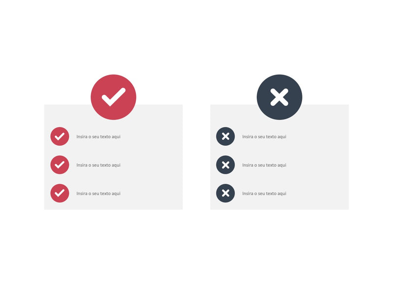 Comparações com Prós e Contas - Pacote com 9 Slides