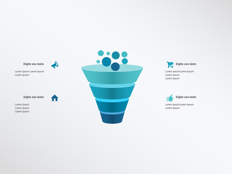 Infográfico com Funil - Pacote com 15 Slides